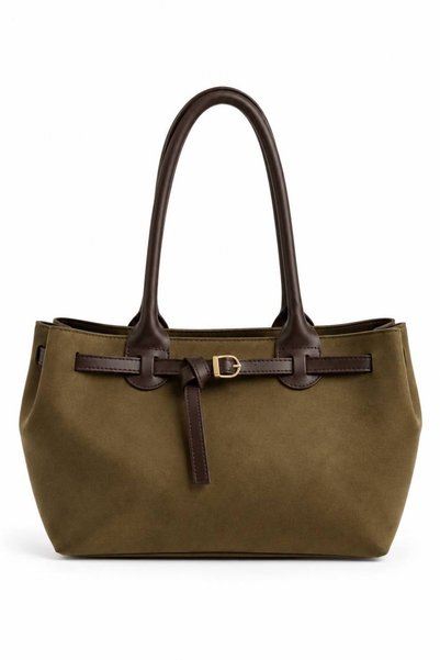Neli Elegant Women's Suede Buckle Detailed Bag