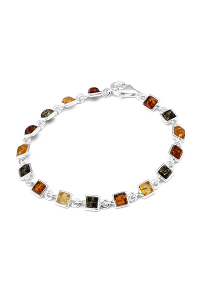 Sonis Silver Brățară din argint 925 cu chihlimbar , multicolor