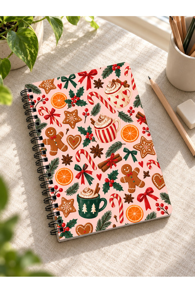 NOLA STORE Şeker Metal Spiral Oval Corner Notebook Ivory A5 Unlined 100 Sheets