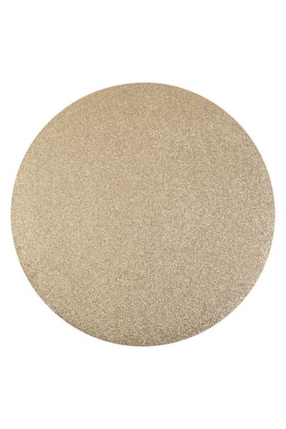 SHOPIENS Suport Farfurie Craciun Rotund Glitter Bej Sampanie 38cm Shopiens®