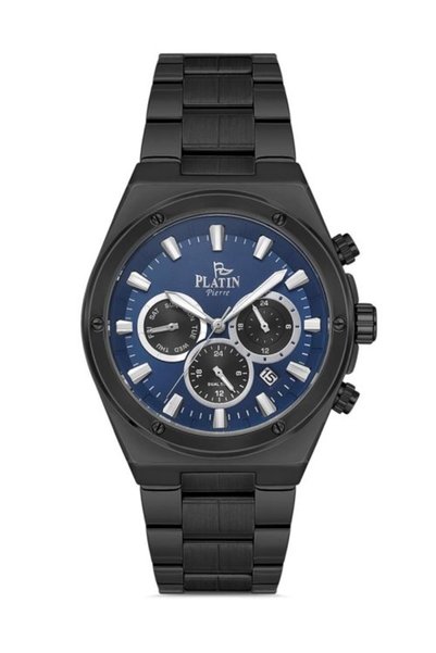 Platin Pierre Sa- Pl-1215Ga-G3 Calendar Functions Active Steel Band Men's Wri...