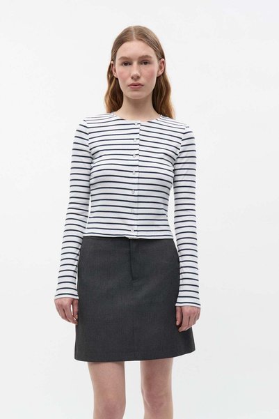 Envii Enally Ls O-N Cardigan - Bleumarin cu dungi albe