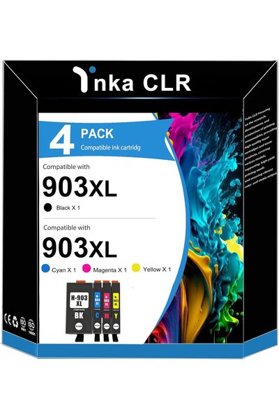 GENERAL 903XL High Yield Ink Cartridges, Compatible 4-Pack Set, For HP Office...