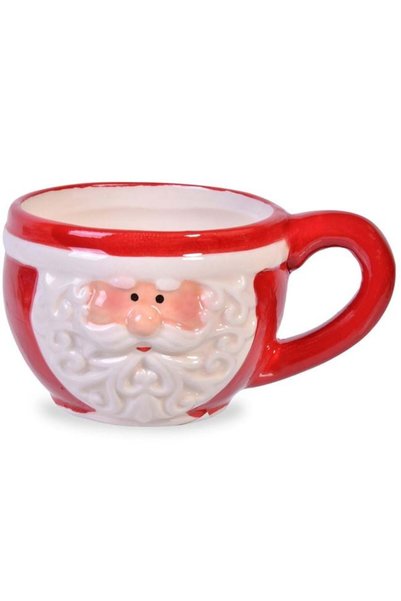 SHOPIENS Ceasca Decorativa Ceramica Craciun Rosie Mos Craciun 3D 150ml Shopiens®
