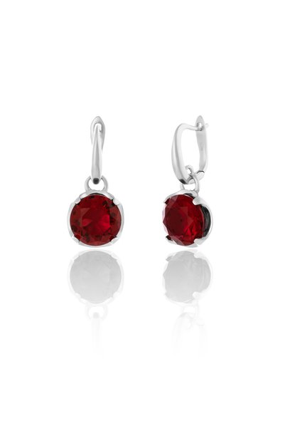 Sonis Silver Cercei din argint 925 rodiat cu zirconia fațetată, roșu