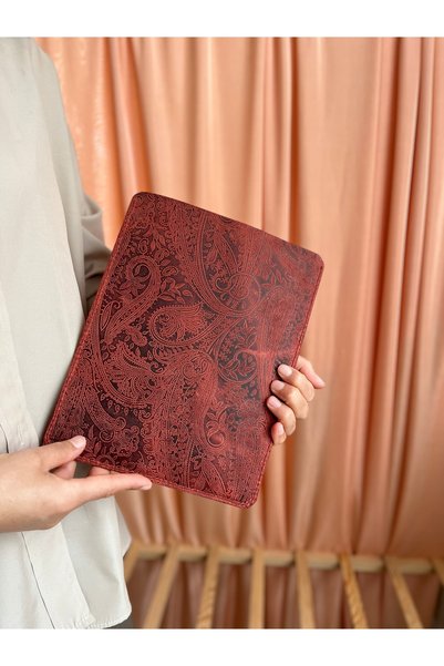 Aya Mesya El Yapımı Deri 11 İnc Tablet Kılıfı ve Kalem Kutusu, El Dikişli Der...