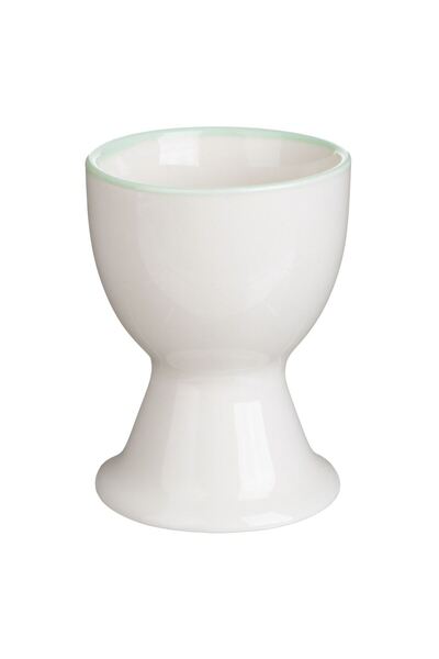 OEM Suport pentru Ou New Bone Alb cu Margine Verde Mentă, Ø5x6,5 cm – Servire...