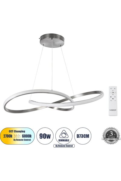 GloboStar® GloboStar Dexter Φωτιστικό Οροφής Κρεμαστό LED CCT 90W 10080lm 300...