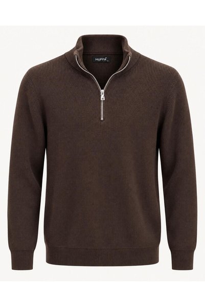 CLASSİCS MEN Huffa Men's Stand Collar Half Zipper Knitwear Sweater 7781