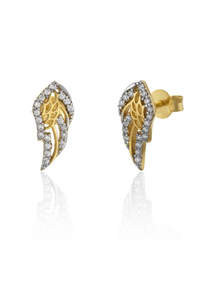 Sonis Silver Cercei din aur 585 / 14K cu cubic zirconia, transparentă