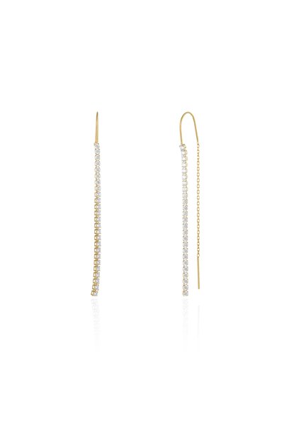 Sonis Silver Cercei tip Tennis din aur 585 / 14K cu cubic zirconia, transparentă