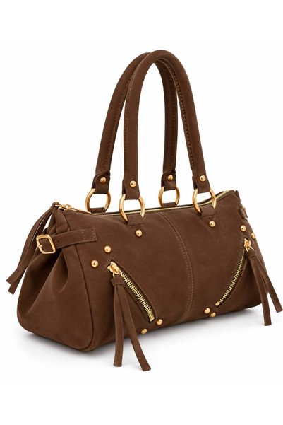 Neli Elegant Women's Suede Zipper Detailed Bag