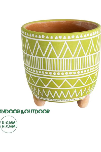 GloboStar® GloboStar Τεχνητός Κήπος Κένυα Διακοσμητική Κεραμική Γλάστρα - Γλά...