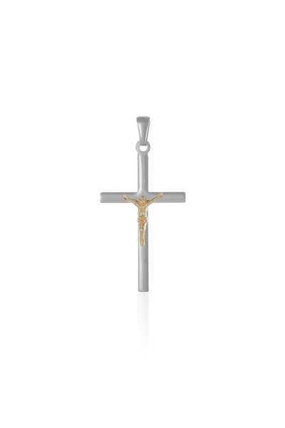 Sonis Silver Pandantiv tip Cruce din argint 925 rodiat placat cu aur de 14K