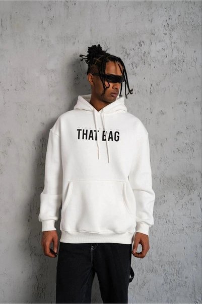 Marche Bien Marchè Bien Men's 3 Thread Cotton Hooded Printed Oversize Sweatsh...