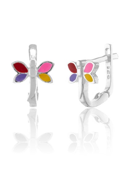 Sonis Silver Cercei din argint 925, pentru copii cu email, multicolor - 1 cm,...