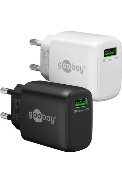 goobay Φορτιστής USB-A QC Ταχείας Φόρτισης (18 W) Μαύρο - (61671)