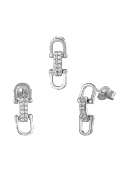 Sonis Silver Set din argint 925 rodiat (cercei + pandantiv) cu cubic zirconia...