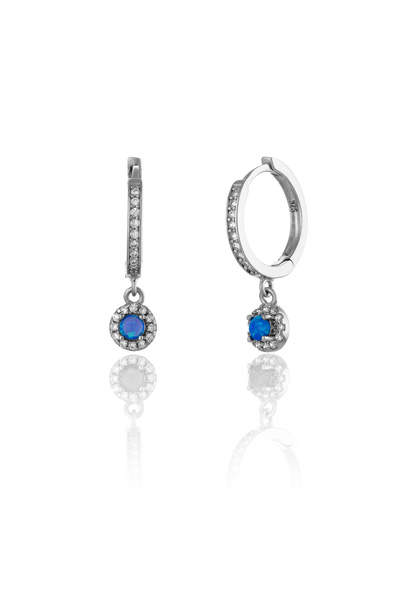 Sonis Silver Cercei din argint 925 rodiat cu opal de laborator și cubic zirco...