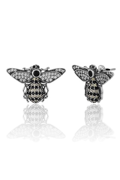 Sonis Silver Cercei din argint 925 rodiat cu cubic zirconia, transparent, neg...