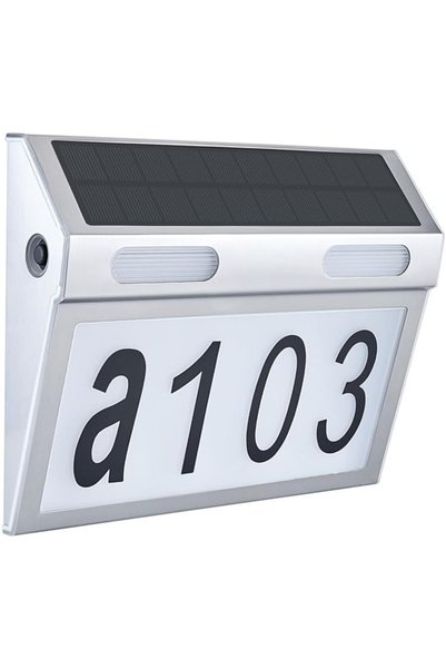 Generic Solar Sign, Stainless Steel Durable House Numbers, 3 Lighting Colors ...