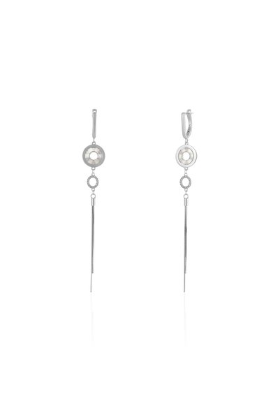 Sonis Silver Cercei din argint 925 rodiat cu sidef și cubic zirconia, sidef ș...