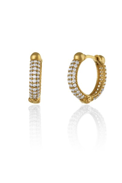 Sonis Silver Cercei din aur 585 / 14K cu cubic zirconia, transparentă
