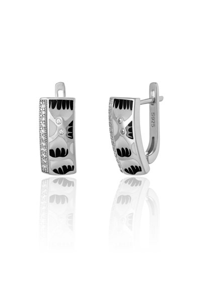 Sonis Silver Cercei din argint 925 rodiat cu cubic zirconia și email, transpa...