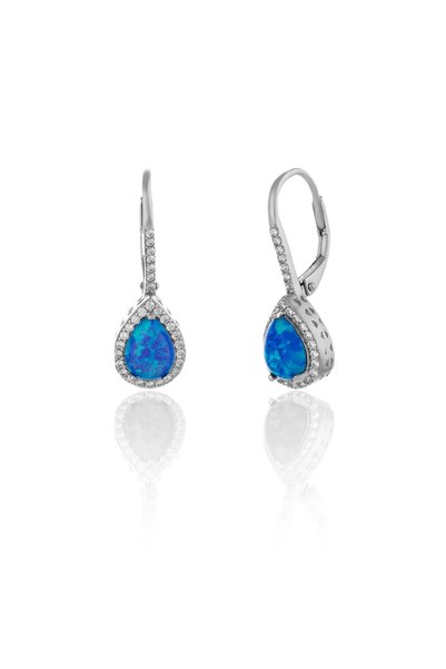 Sonis Silver Cercei din argint 925 rodiat cu opal de laborator și cubic zirco...