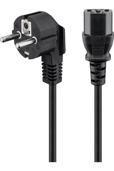 goobay Γωνιακό καλώδιο IEC, 1,8 μ., Μαύρο, (3*0,75 mm²) - (59566)