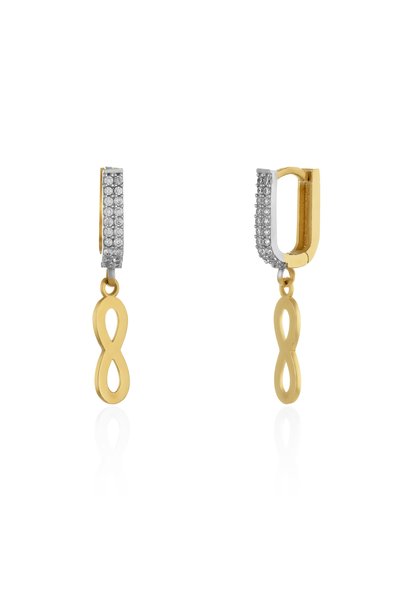 Sonis Silver Cercei din aur 585 / 14K cu cubic zirconia, transparentă