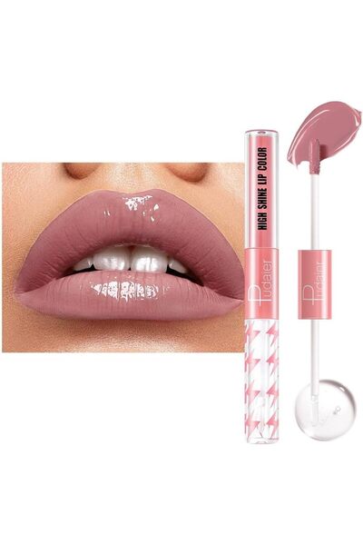 urevo High-gloss lip gloss with clear, long-lasting lip oil, double-ended liq...