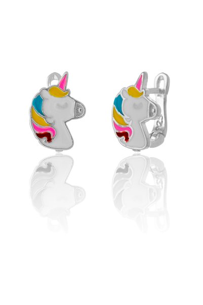 Sonis Silver Cercei din argint 925 rodiat, pentru copii cu email, multicolor ...