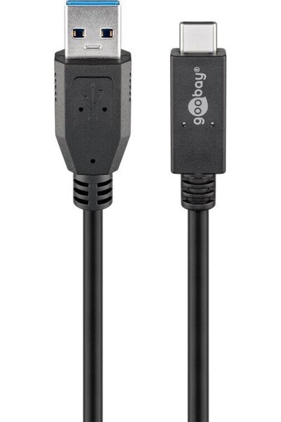 goobay Καλώδιο USB-C(TM) USB 3.2 Gen 2, 3A, 0.5 μ., Μαύρο - (41073)