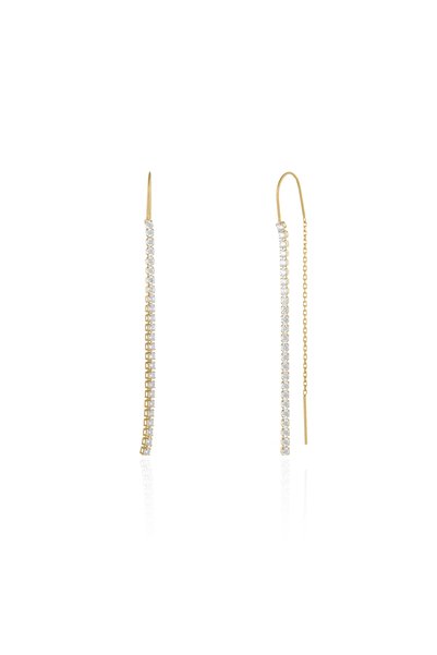 Sonis Silver Cercei tip Tennis din aur 585 / 14K cu cubic zirconia, transparentă