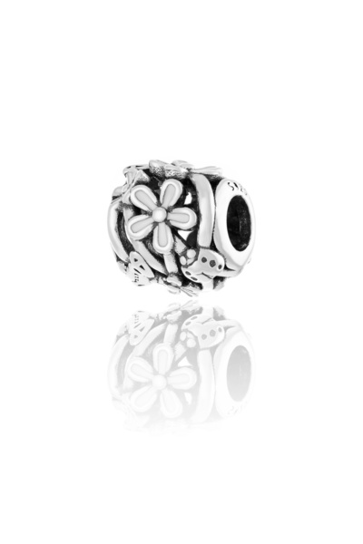 Sonis Silver Talisman pentru brățară din argint 925 rodiat cu email, alb - 2....