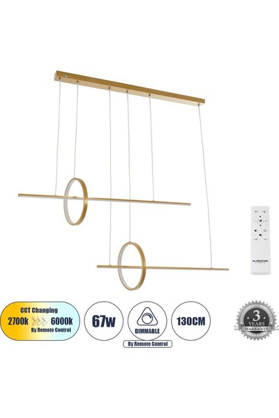 GloboStar® GloboStar Γραμμικό Κρεμαστό Φωτιστικό LED CCT 67W 7504lm 300 °   A...
