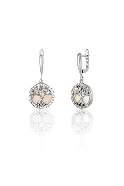 Sonis Silver Cercei din argint 925 rodiat cu sidef și cubic zirconia, sidef ș...