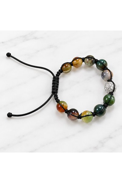 AYTENS TAKI Natural Agate Stone 10 mm Adjustable Cotton Cord Handmade Macrame...