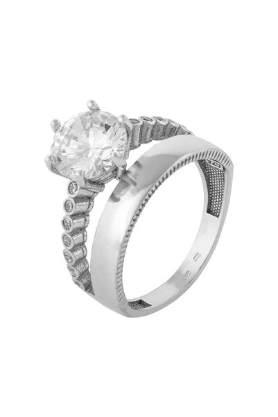 Sonis Silver Inel din argint 925 rodiat cu zirconia fațetată și cubic zirconi...