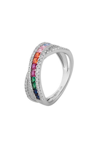 Sonis Silver Inel din argint 925 rodiat cu zirconia fațetată și cubic zirconi...