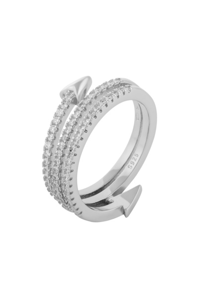 Sonis Silver Inel din argint 925 rodiat cu cubic zirconia, transparentă