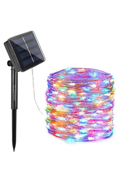 GREATON Lumini de Crăciun cu încărcare solară GREATON, Ghirlandă de 12 metri ...