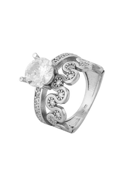 Sonis Silver Inel din argint 925 rodiat cu zirconia fațetată și cubic zirconi...