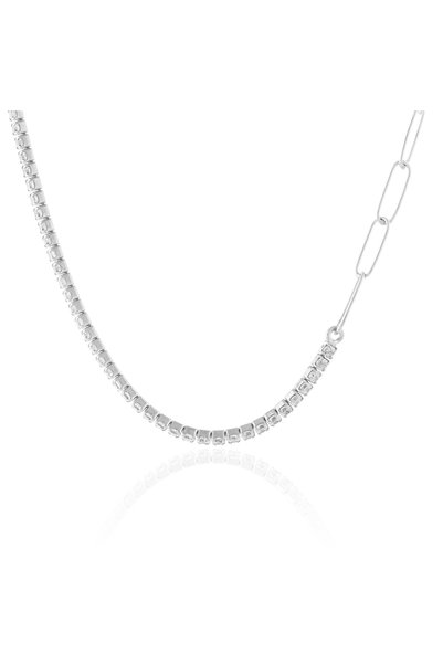 Sonis Silver Lanț tip Tennis din argint 925 rodiat cu cubic zirconia, transpa...