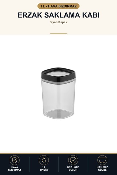 viracasa Vacuum Food Storage Container 1 L Smoked Legumes Pasta Storage Conta...