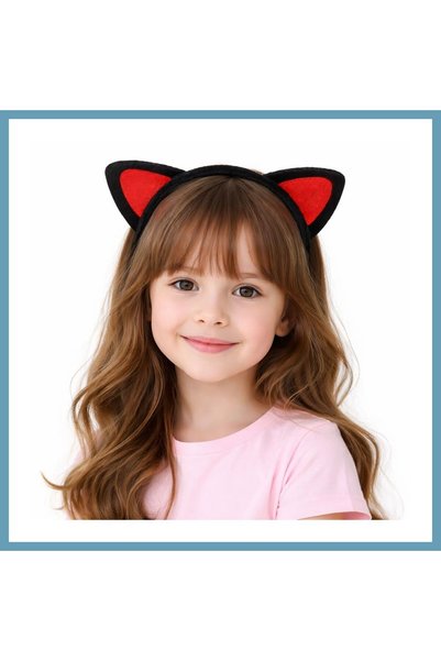 Generic Brand Plush Cat Ear Crown Red Black Children's Party & Costume Crown ...