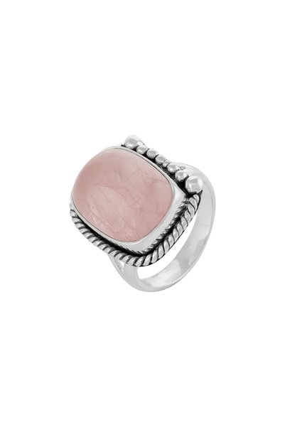 Sonis Silver Inel din argint 925 rodiat cu cuarț roz, roz