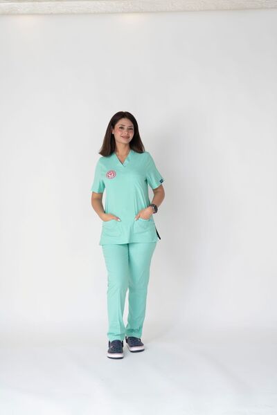 Kıraç Uniform Aile Sağlığı Forması (ASM) Scrubs Likralı Takım Yeni Yönetmeliğ...