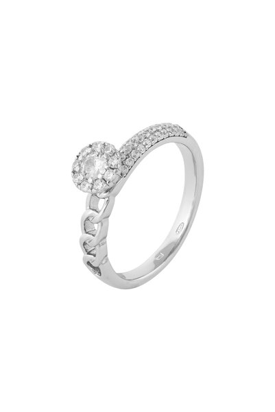 Sonis Silver Inel din argint 925 rodiat cu zirconia fațetată și cubic zirconi...